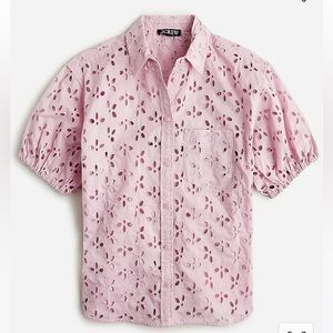 J. Crew Spring garden top shirt eyelet BQ223 Pale Orchid Pink 6